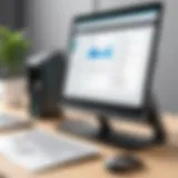 A desktop setup showcasing document scanning software interface
