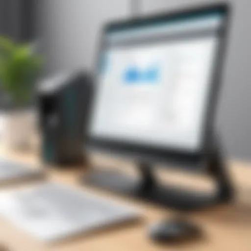 A desktop setup showcasing document scanning software interface