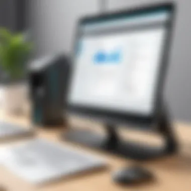 Desktop Interface of Document Scanner App A desktop setup showcasing document scanning software interface