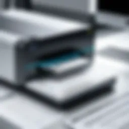 A modern scanner in action scanning documents