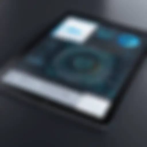 User interface of a leading CAD application on iPad Pro