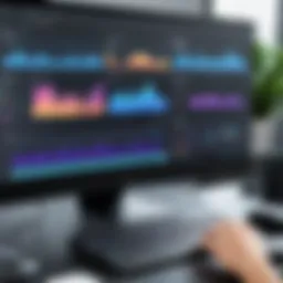 Dynamic video editing interface showcasing software capabilities