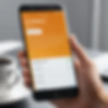 Downloading Bria App on Mobile Device User downloading Bria app on a smartphone
