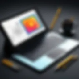 A vibrant digital canvas showcasing various drawing tools and options in an app.