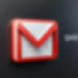 Gmail logo on a digital interface