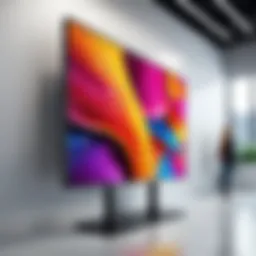 A sleek digital signage display showcasing vibrant content.