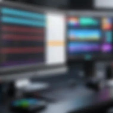 Video Editing Software Interface A sleek video editing software interface showcasing various editing tools.