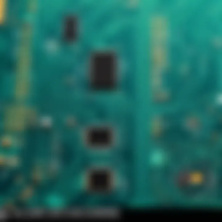 An educational visual comparing novice and advanced PCB design features.