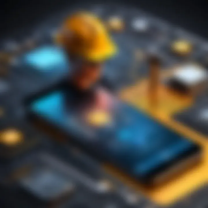 Graphic depicting ethical considerations in mobile mining application usage