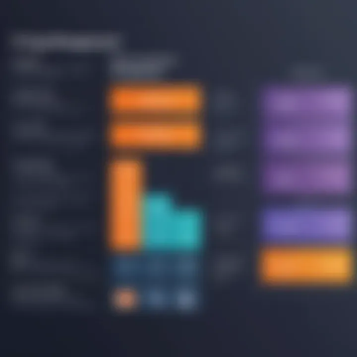 Graph highlighting pricing structures of various event management services