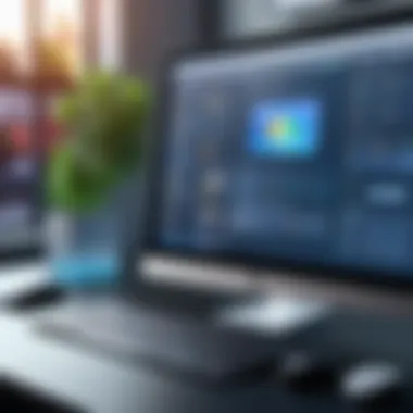 User Interface of Free Rendering Software An aesthetically pleasing user interface of a popular free rendering tool displayed on a computer screen.