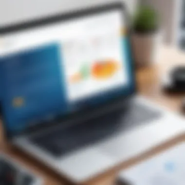 Analyzing Reviews for Strategic Growth A creative depiction of a business analyzing product reviews for strategic growth