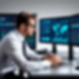 Businessman analyzing funding options