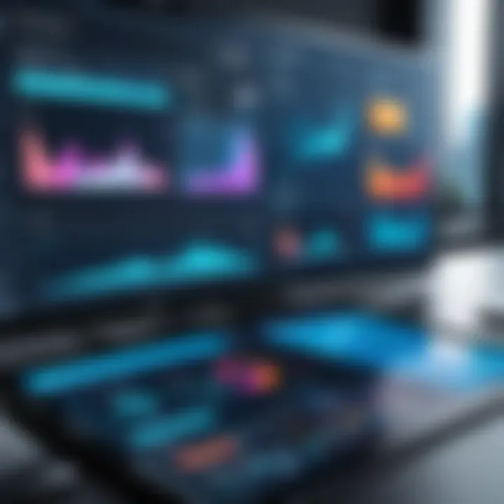 An engaging dashboard showcasing various BI visualization tools