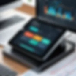 Visual representation of a web-based POS interface with analytical graphs