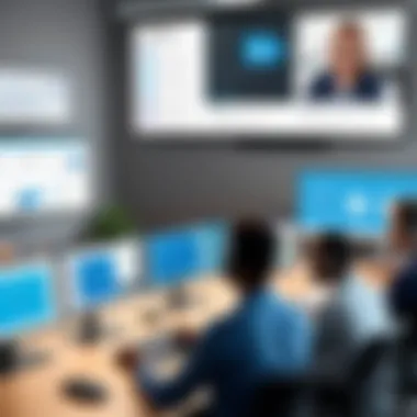 Illustration of Key Benefits of Microsoft Video Conferencing Benefits of using Microsoft video conferencing illustrated in a diagram
