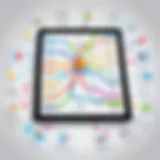 User interface of mind mapping software on iPad