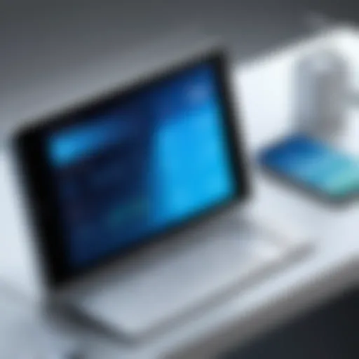 Digital bank user interface showcasing modern features