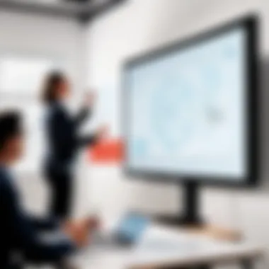 Dynamic Lessons with Interactive Whiteboards An educator using an interactive whiteboard for a dynamic lesson
