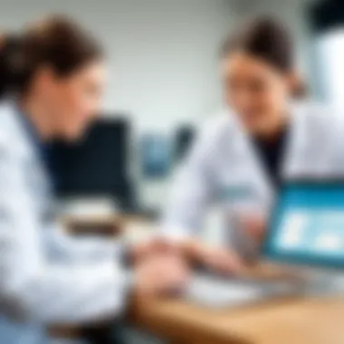 Enhancing Client Interaction through Technology Veterinary staff engaging with clients using CRM software