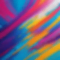 An artist's canvas displaying vibrant brush strokes representing digital creativity.