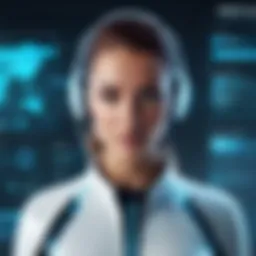 A futuristic interface showcasing automatic recruitment technology