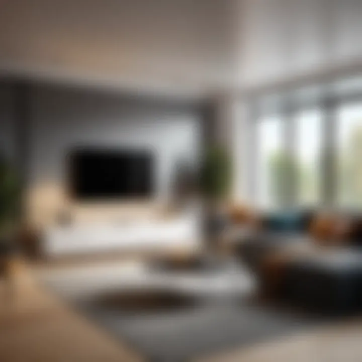 Virtual staging showcasing a modern living room