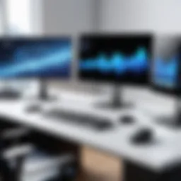Modern office with VOIP technology setup