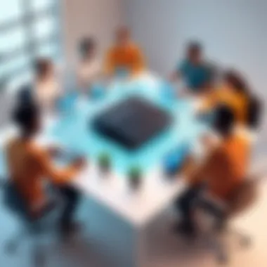 Freelancers Collaborating Virtually A diverse group of freelancers collaborating in a virtual meeting.