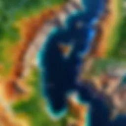 Detailed interface of Google Earth app showcasing geographic layers