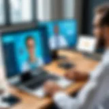 Secure video conferencing interface demonstrating HIPAA compliance features