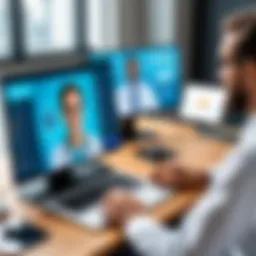 Secure video conferencing interface demonstrating HIPAA compliance features