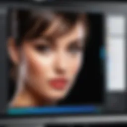 A close-up view of a photo retouching software interface showcasing various editing tools.