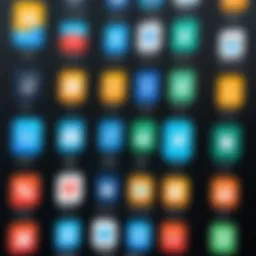 A digital interface showcasing various on demand labor app icons.