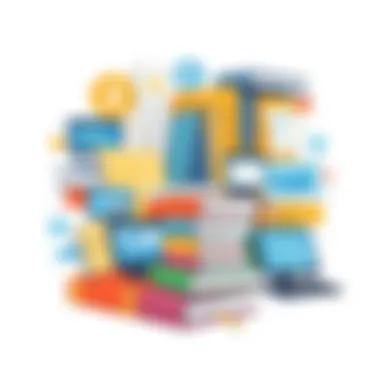 Learning Resources for IT Languages Collage of foreign language books and technology tools