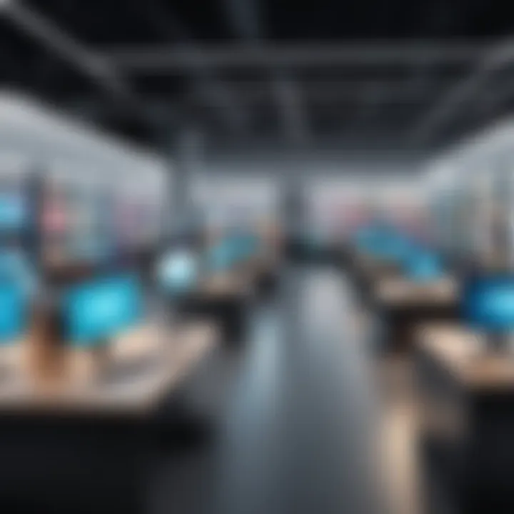 Illustration depicting technology in retail operations