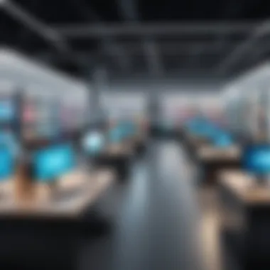 Technology Enhancing Retail Operations Illustration depicting technology in retail operations