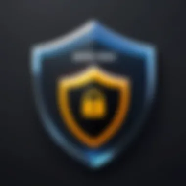 Ensuring Security in Online Transactions Security shield icon symbolizing transaction safety