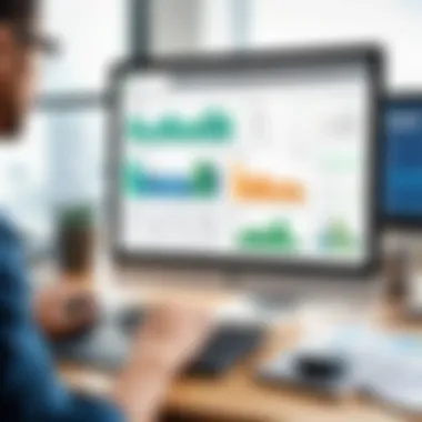 QuickBooks Financial Reporting Interface QuickBooks software interface showcasing financial reports