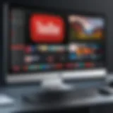 A clean setup of a computer screen displaying YouTube Live interface.