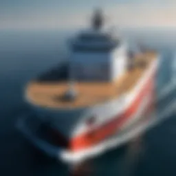 Digital rendering of a ship design using advanced software.