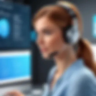 Screenshot of customer support interface