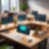 Dynamic workspace showcasing a variety of tasks being performed