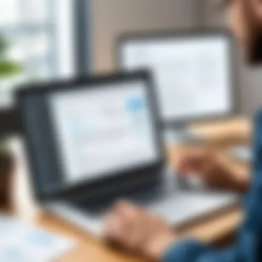 Reviewing PDF Documents Efficiently A person reviewing a PDF document on a laptop