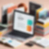 A collage of language learning books and resources