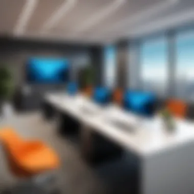 A modern office space equipped for audio conferencing