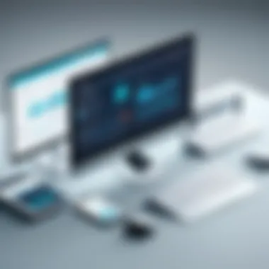 Digital Tools for Employee Development Illustration of a digital platform showcasing employee development tools