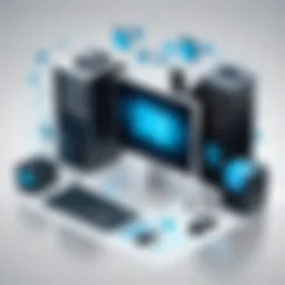 Illustration demonstrating the components of management computer services