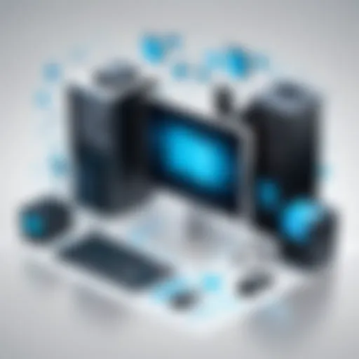 Illustration demonstrating the components of management computer services