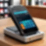 A modern mobile point of sale device showcasing its sleek design